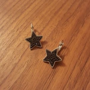 Star Shaped Black Crystal Earrings